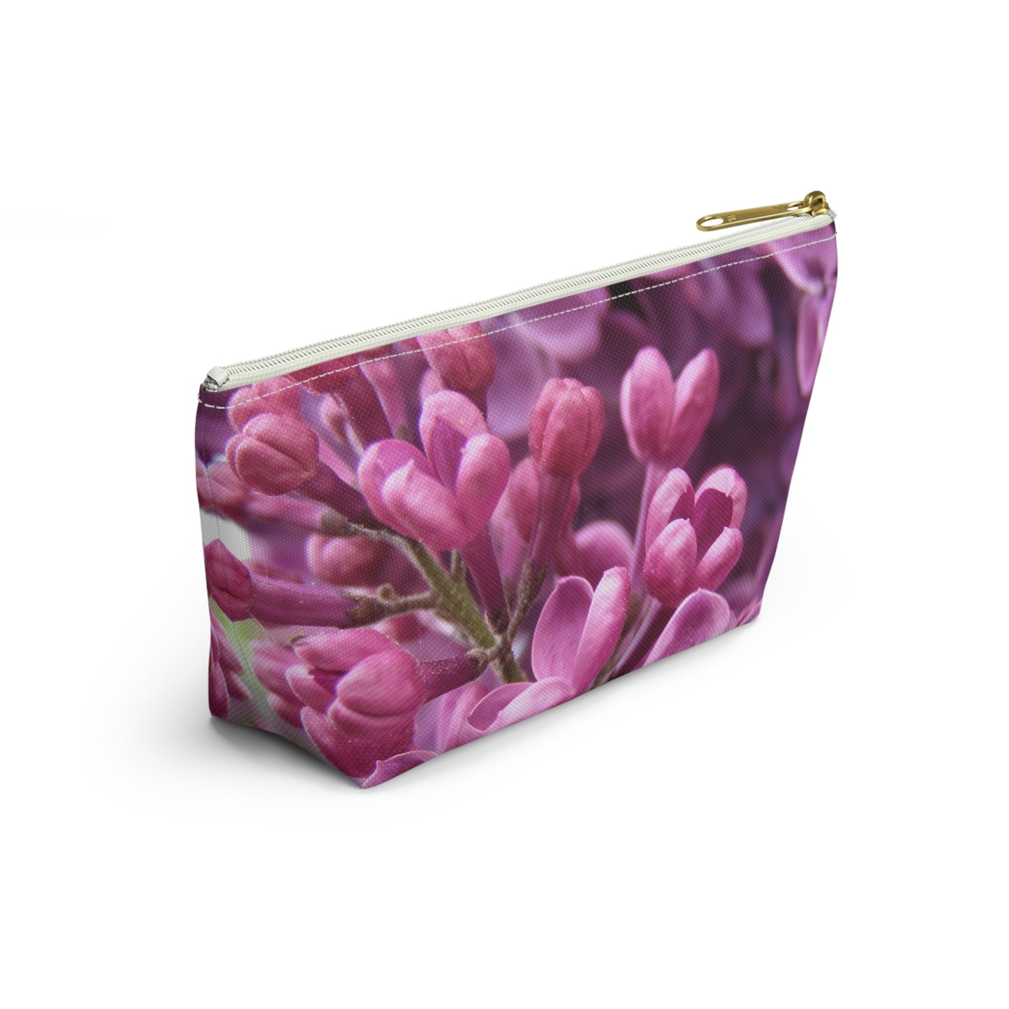 Big Bottom Zipper Pouch - Lilacs in Bloom