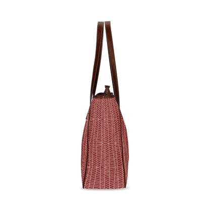 Herringbone - Berry Classic Tote Handbag