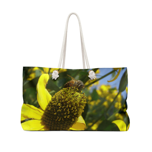 Weekender Tote Bag - Bee on Yellow Coneflower