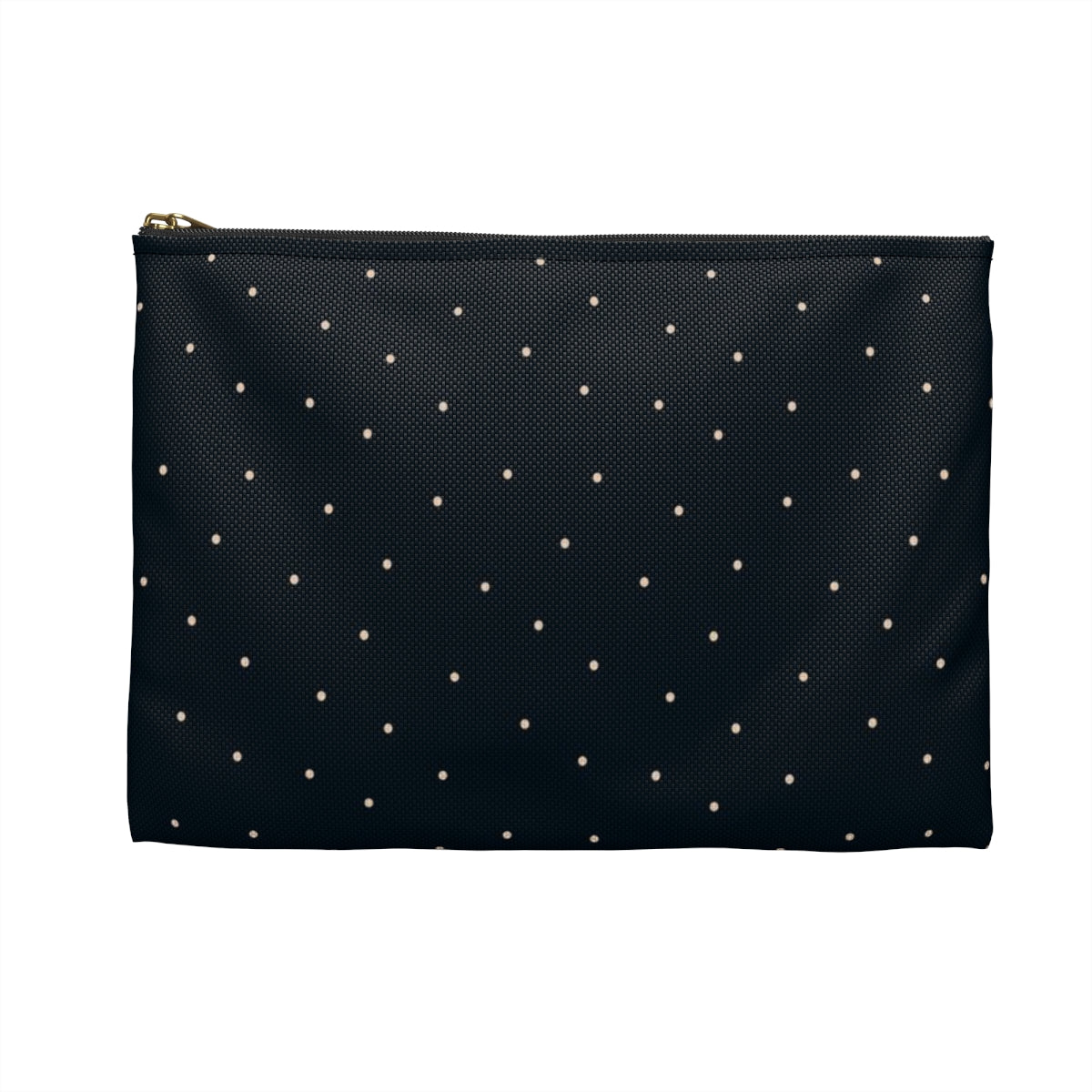 Flat Zipper Pouch - Dots on Navy
