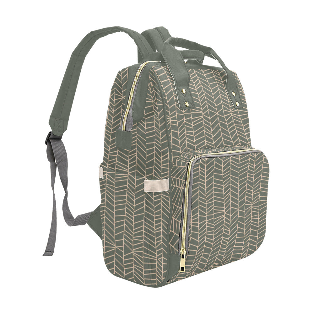 Herringbone - Sage Multi-Function Backpack