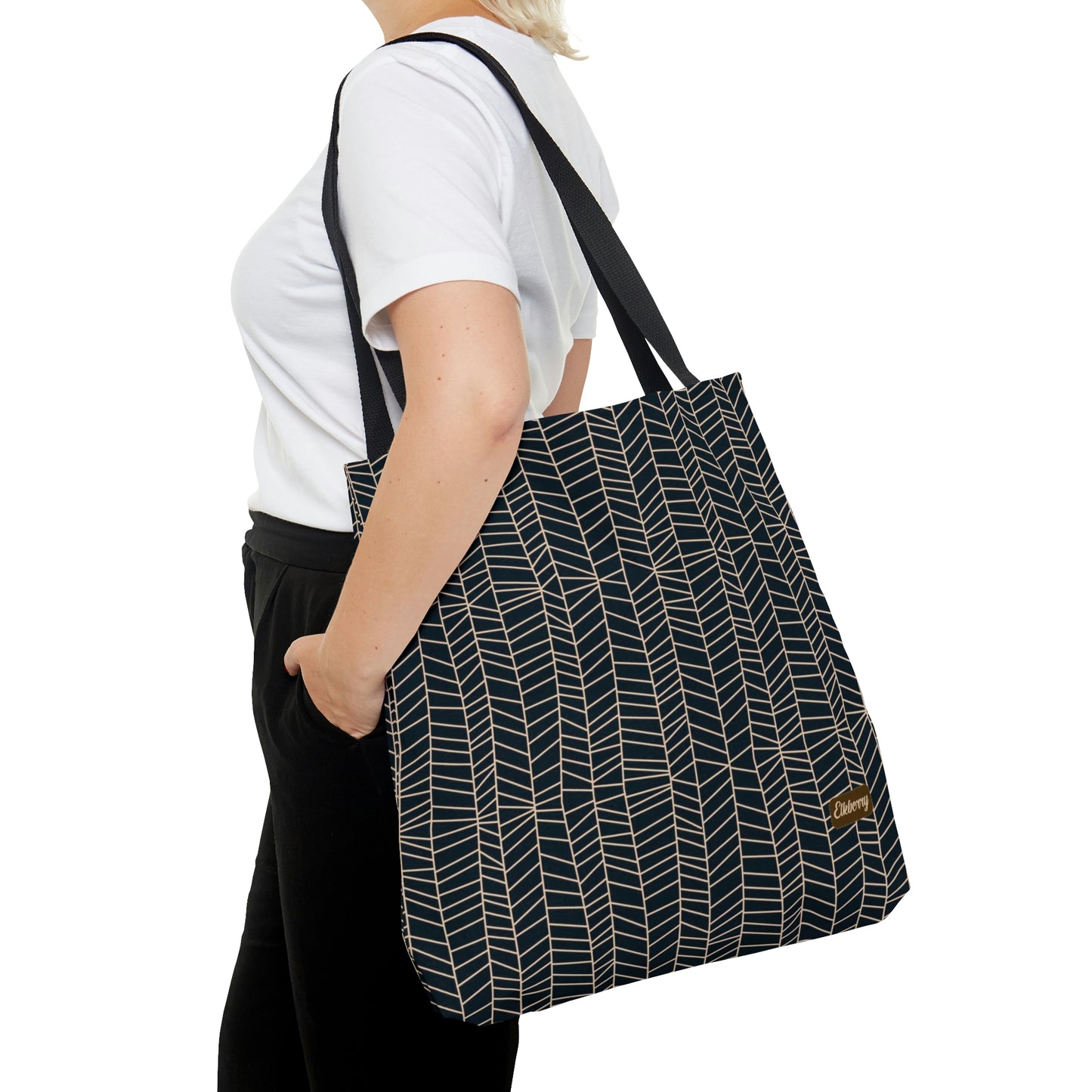 Lightweight Tote Bag - Herringbone in Navy