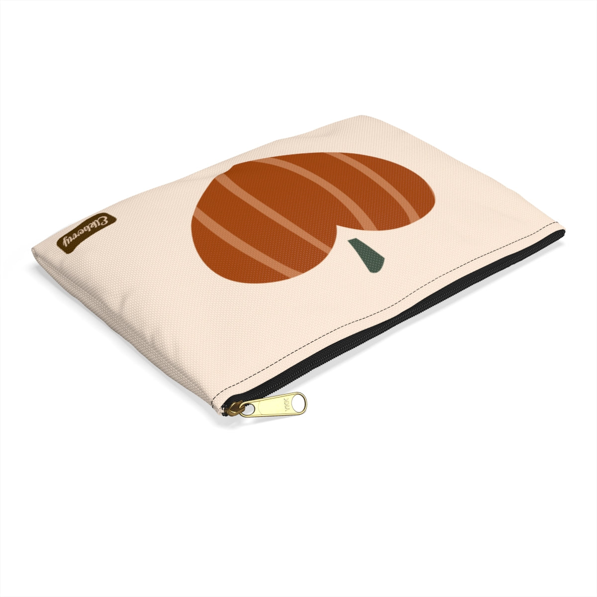 Flat Zipper Pouch - Pumpkin Heart