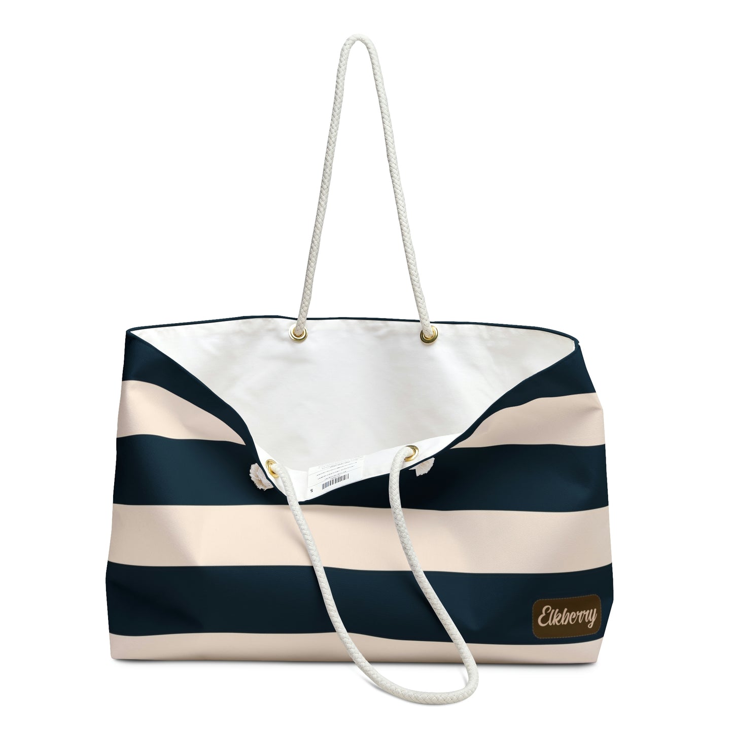 Weekender Tote Bag - Navy/Cream Stripes