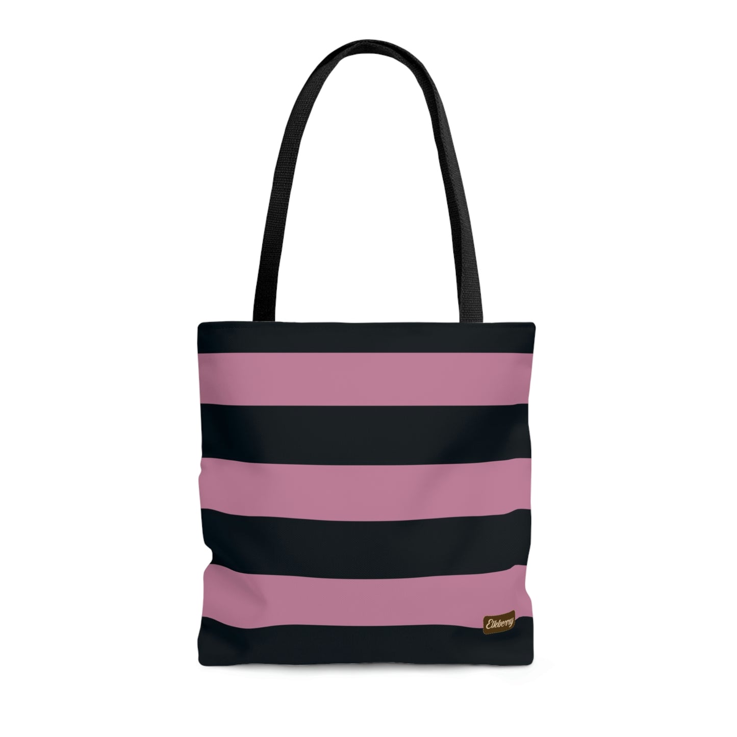 Lightweight Tote Bag - Dusty Rose Pink/Navy Stripes