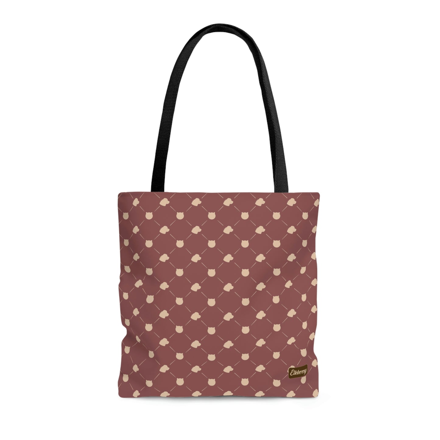 Lightweight Tote Bag - Cat & Dog in Dusty Rose