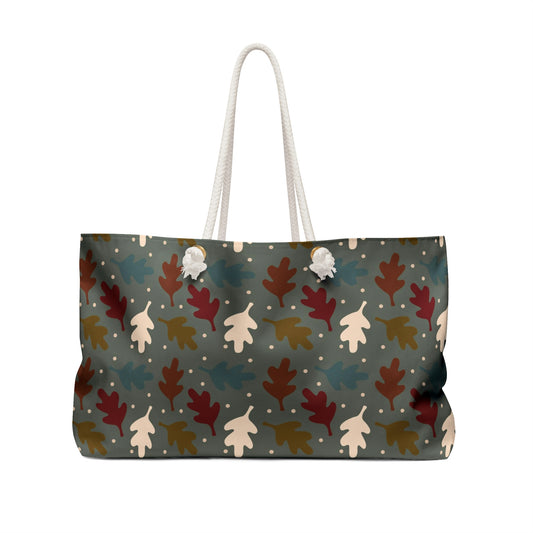 Weekender Tote Bag - Leaves on Sage