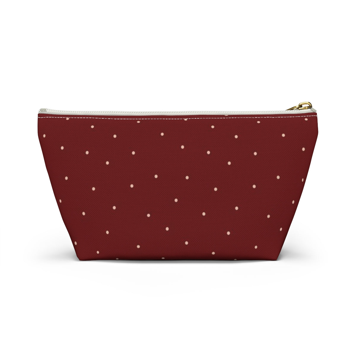 Big Bottom Zipper Pouch - Dots on Berry