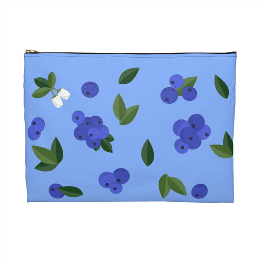Flat Zipper Pouch - Blueberries