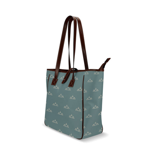Mountains - Teal Classic Tote Handbag