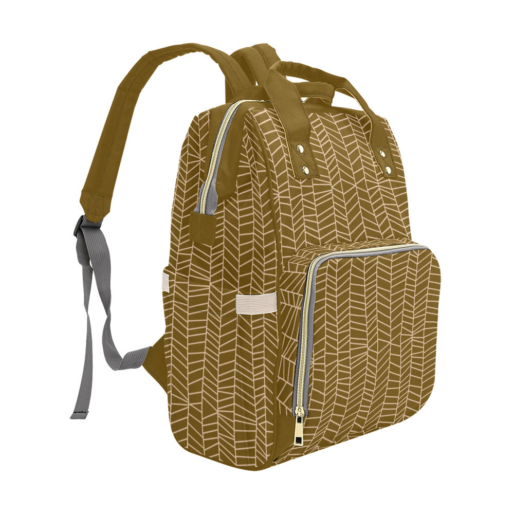 Herringbone - Mustard Multi-Function Backpack