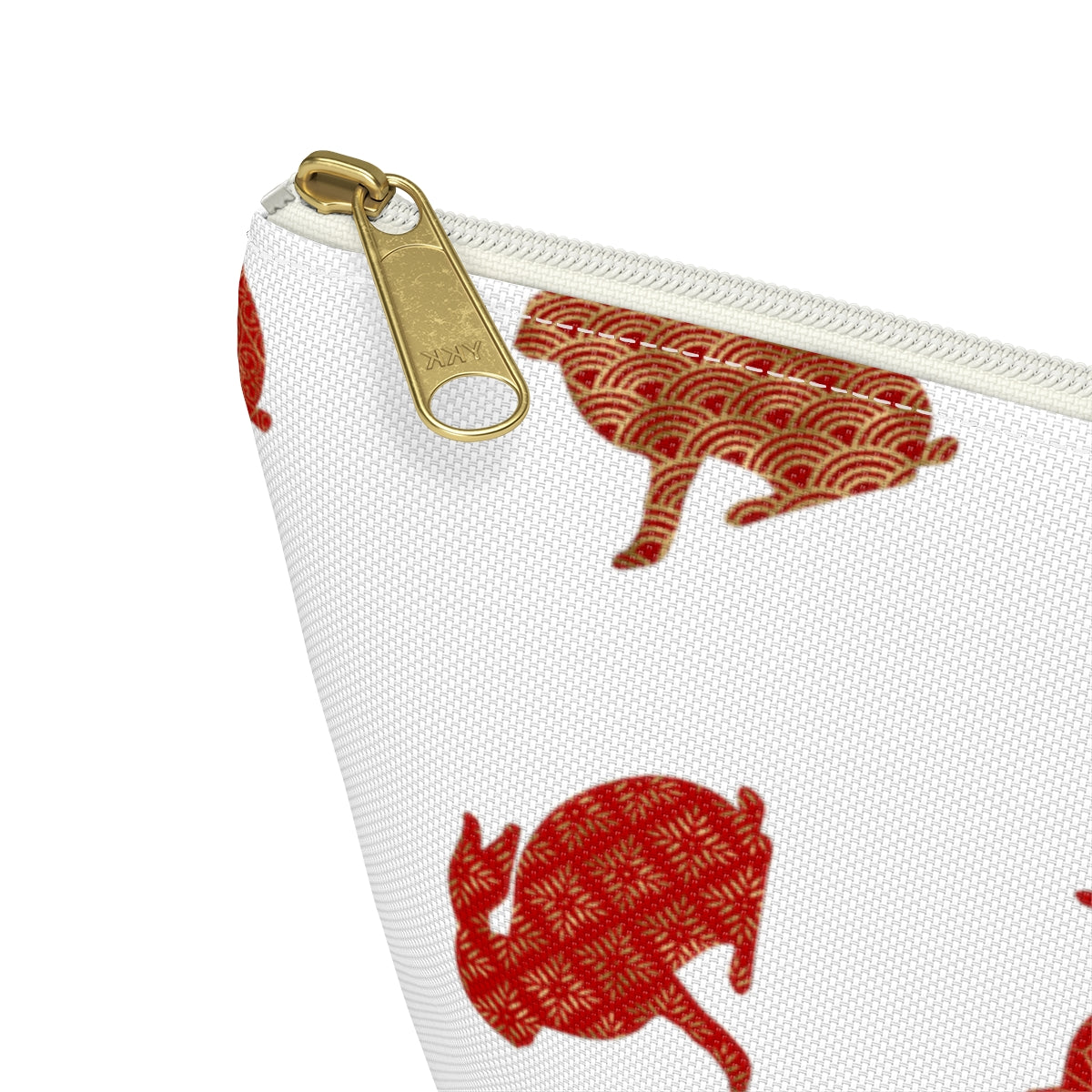 Big Bottom Zipper Pouch - Rabbit Silhouette