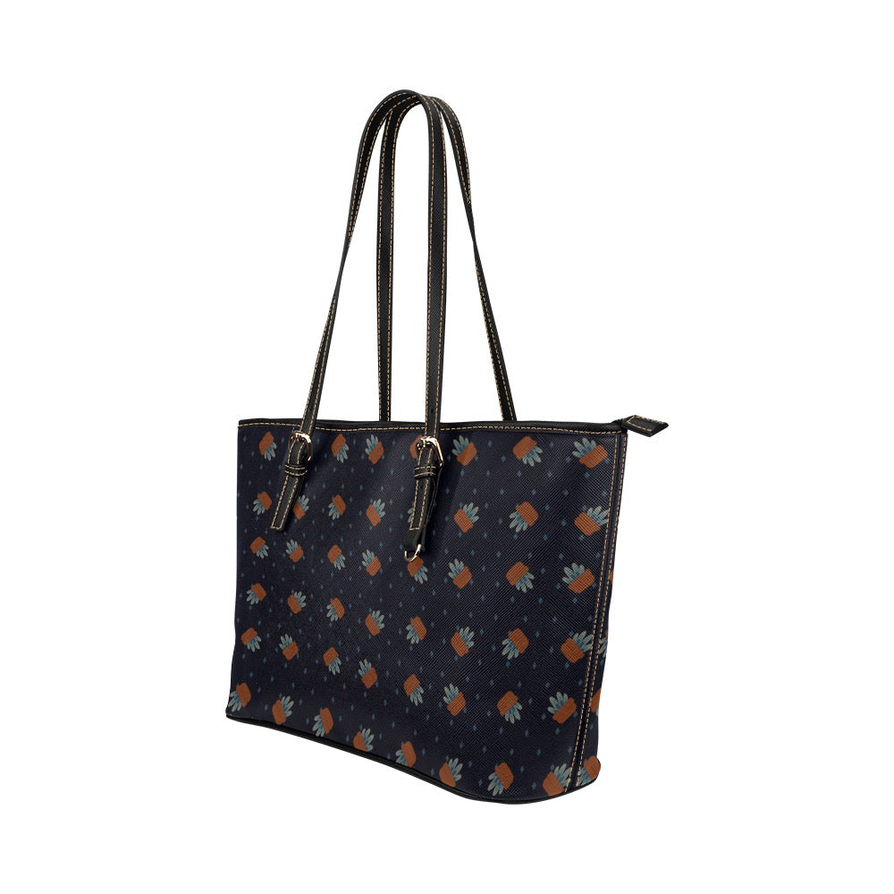 Little Planties Vegan Leather Zipper Tote Handbag (Small)