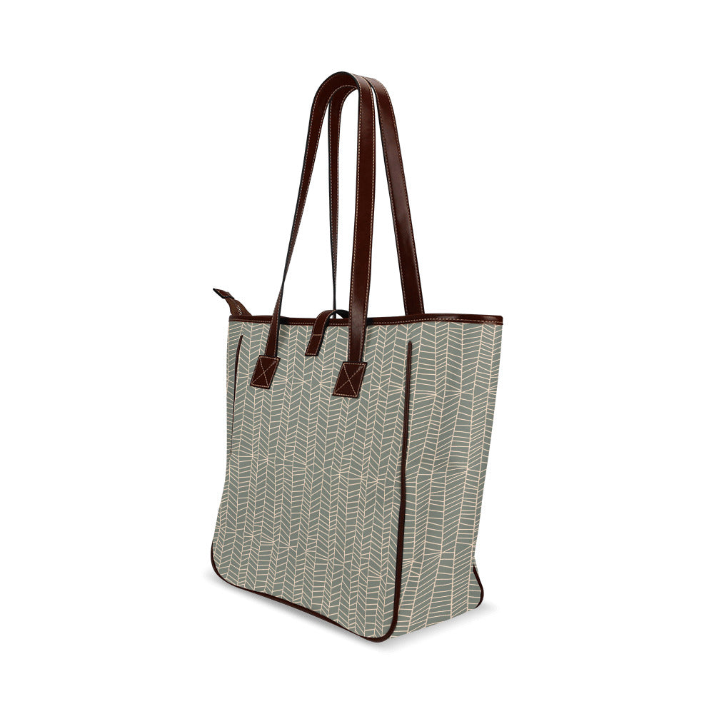 Herringbone - Sage Classic Tote Handbag