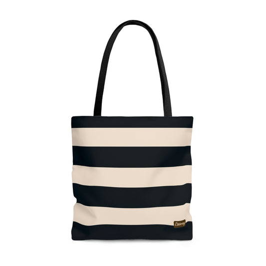 Lightweight Tote Bag - Navy/Cream Stripes