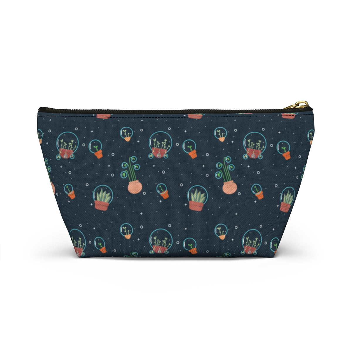 Big Bottom Zipper Pouch - Space Garden