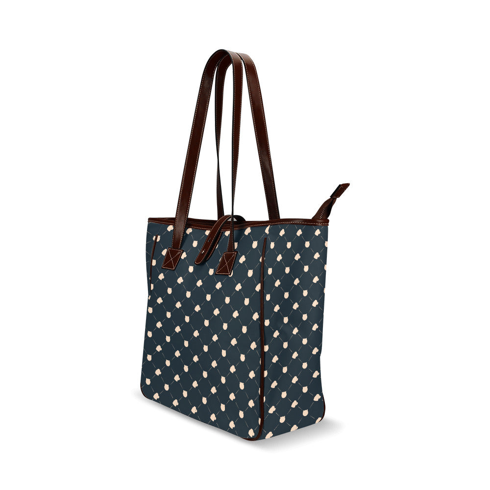 Cat & Dog - Navy Classic Tote Handbag