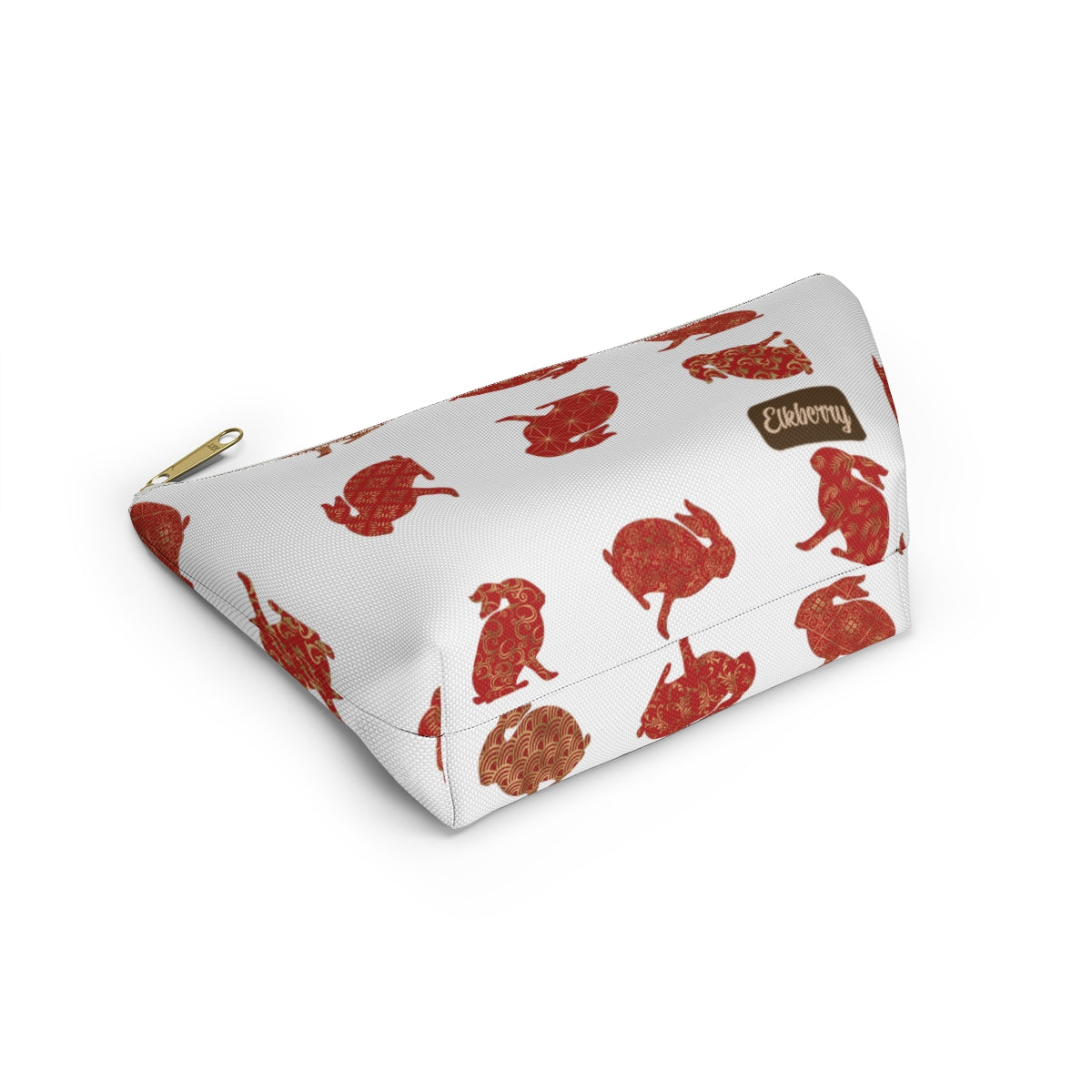 Big Bottom Zipper Pouch - Rabbit Silhouette