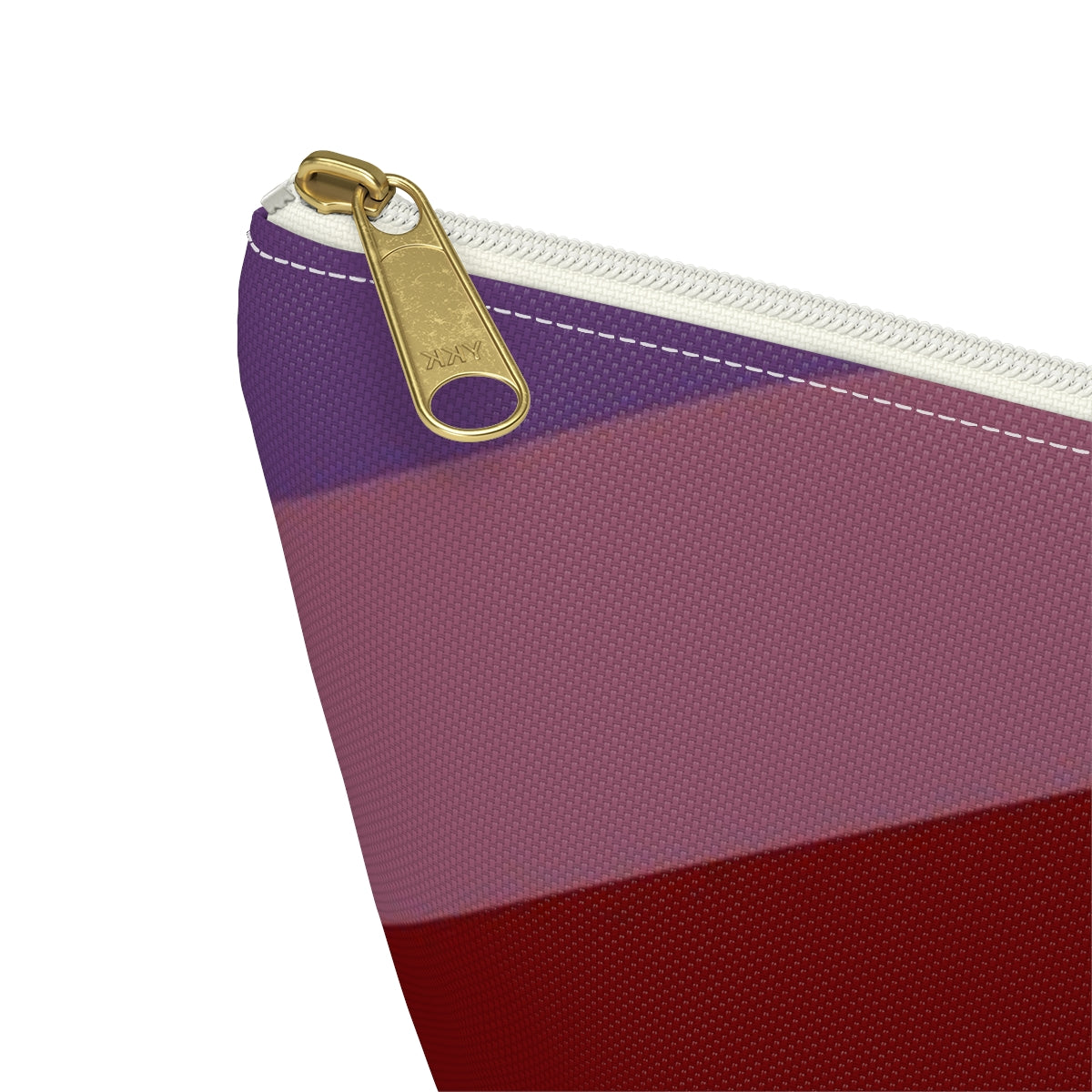 Big Bottom Zipper Pouch - Jeweltone Rainbow, Diagonal
