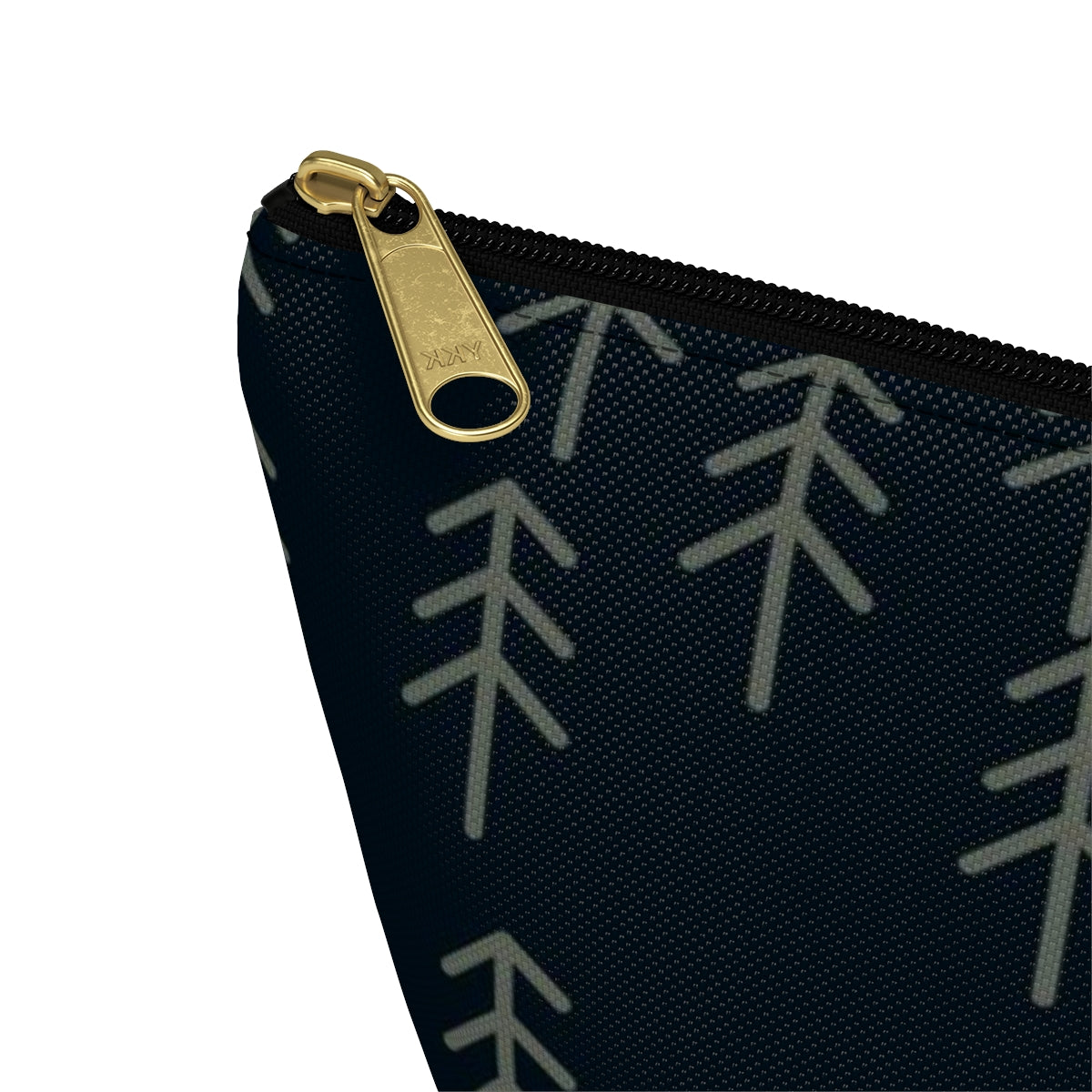 Big Bottom Zipper Pouch - Stick Trees in Navy