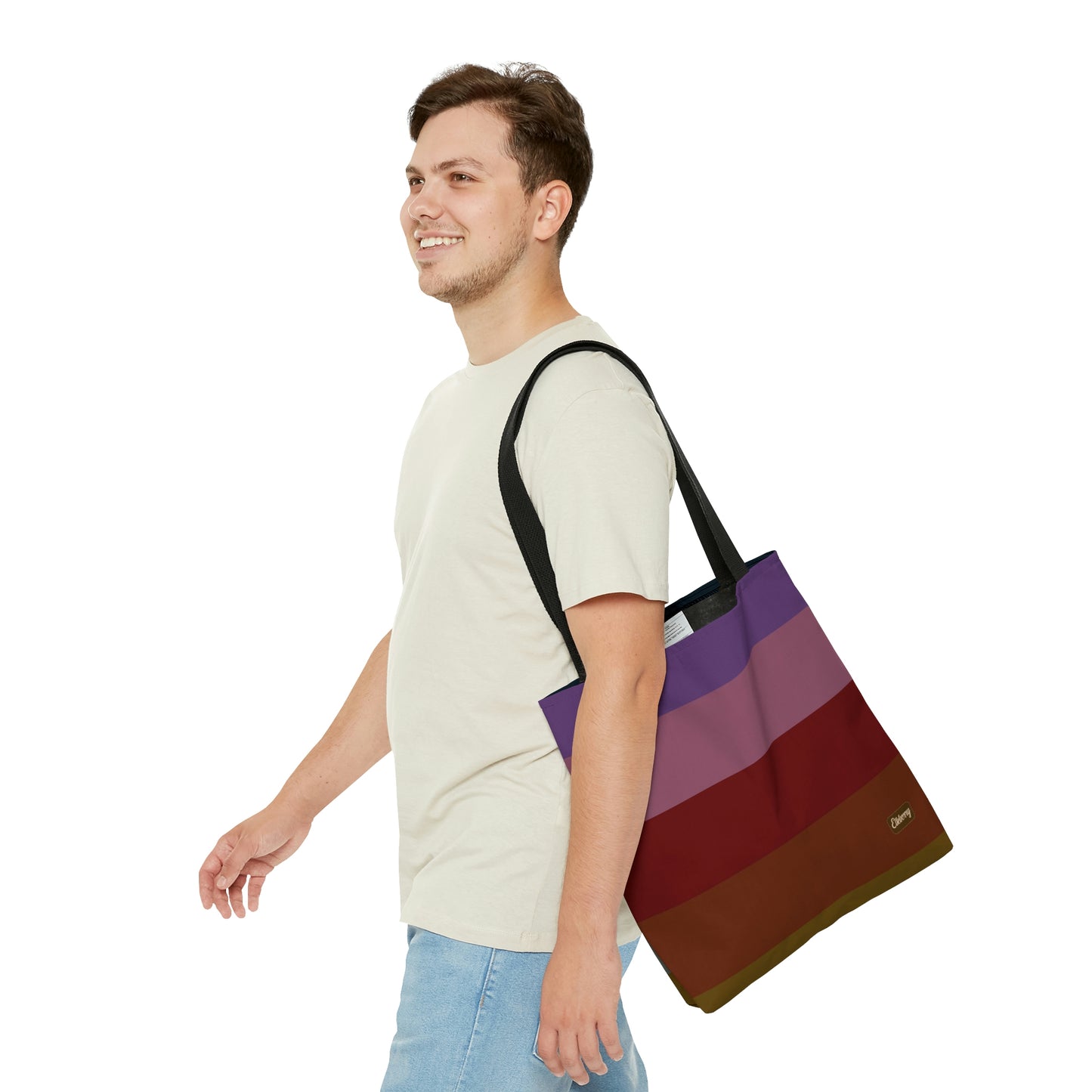 Lightweight Tote Bag - Jewel Tone Rainbow, Horizontal