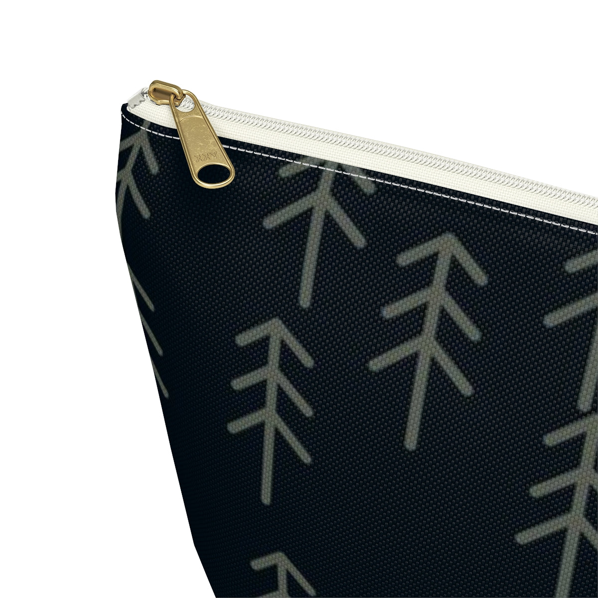Big Bottom Zipper Pouch - Stick Trees in Navy