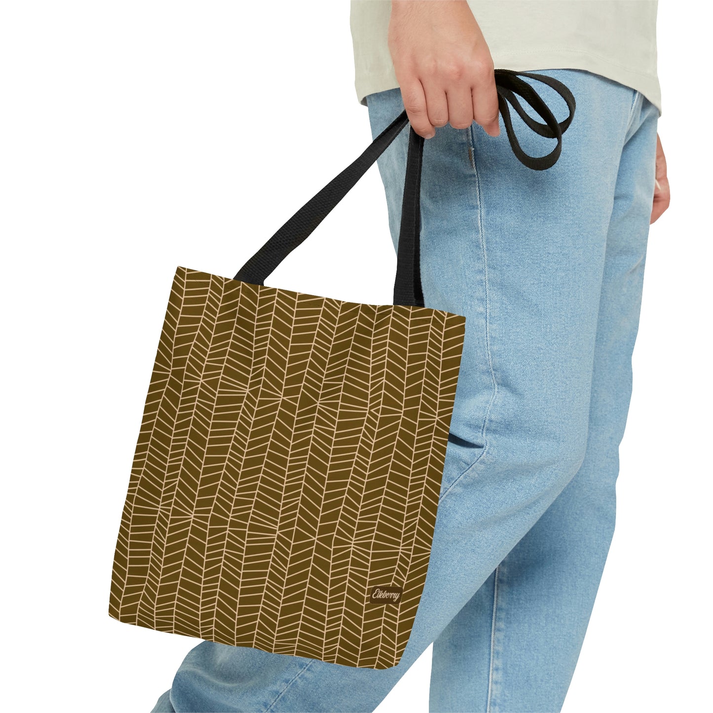 Lightweight Tote Bag - Herringbone in Mustard