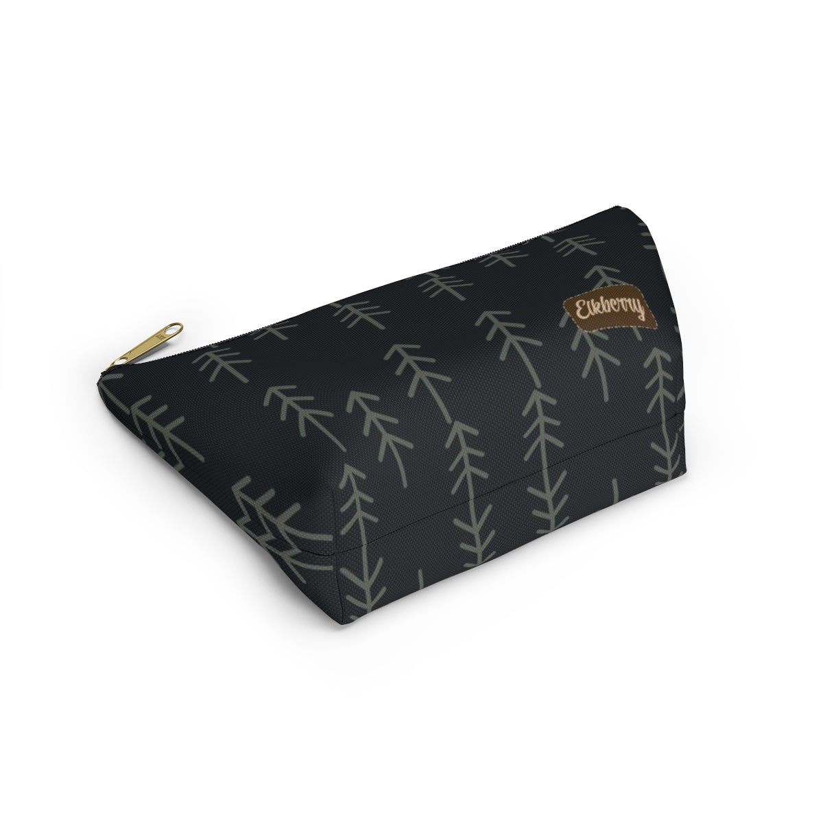 Big Bottom Zipper Pouch - Stick Trees in Navy