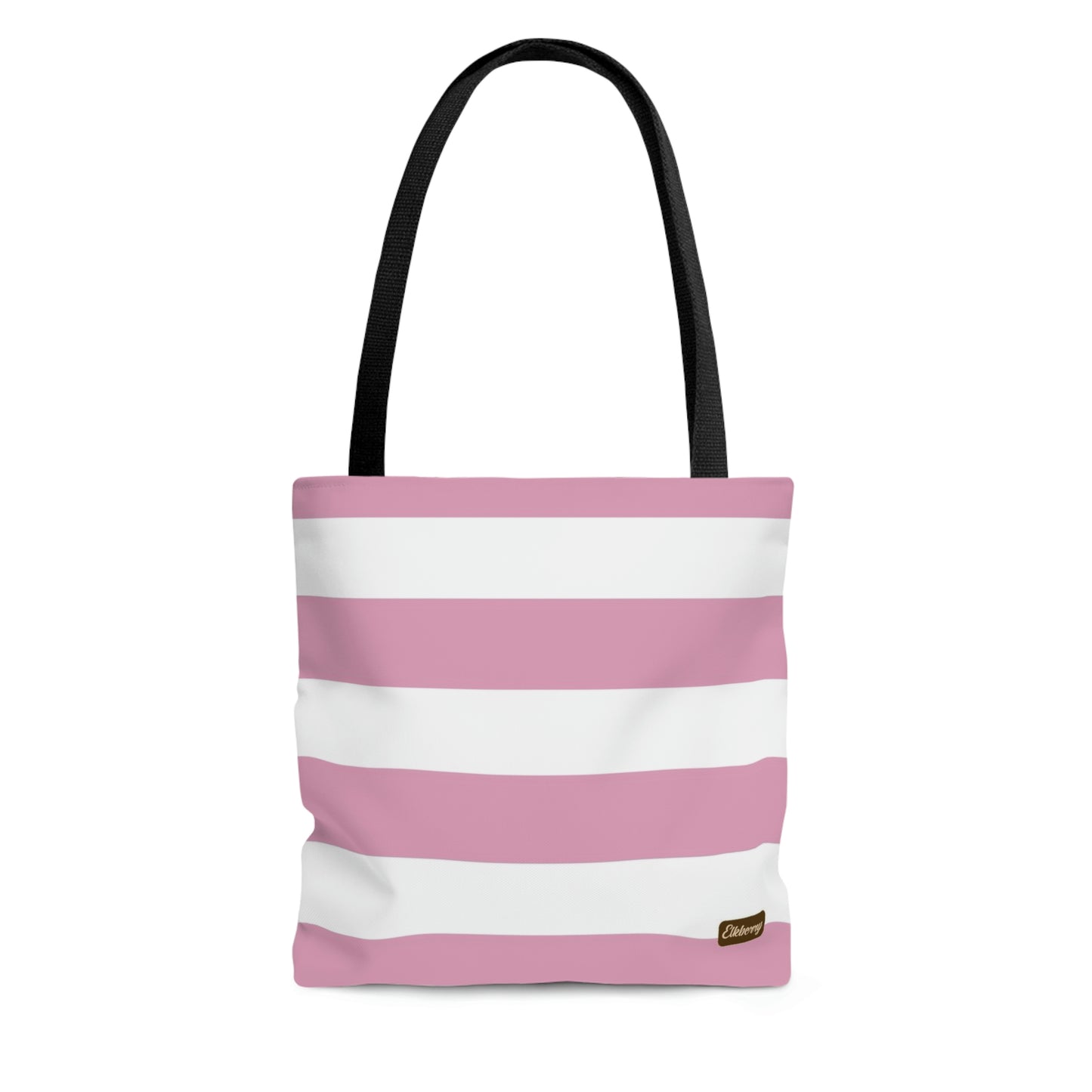 Lightweight Tote Bag - Baby Pink/White Stripes