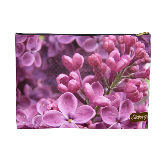 Flat Zipper Pouch - Lilacs in Bloom