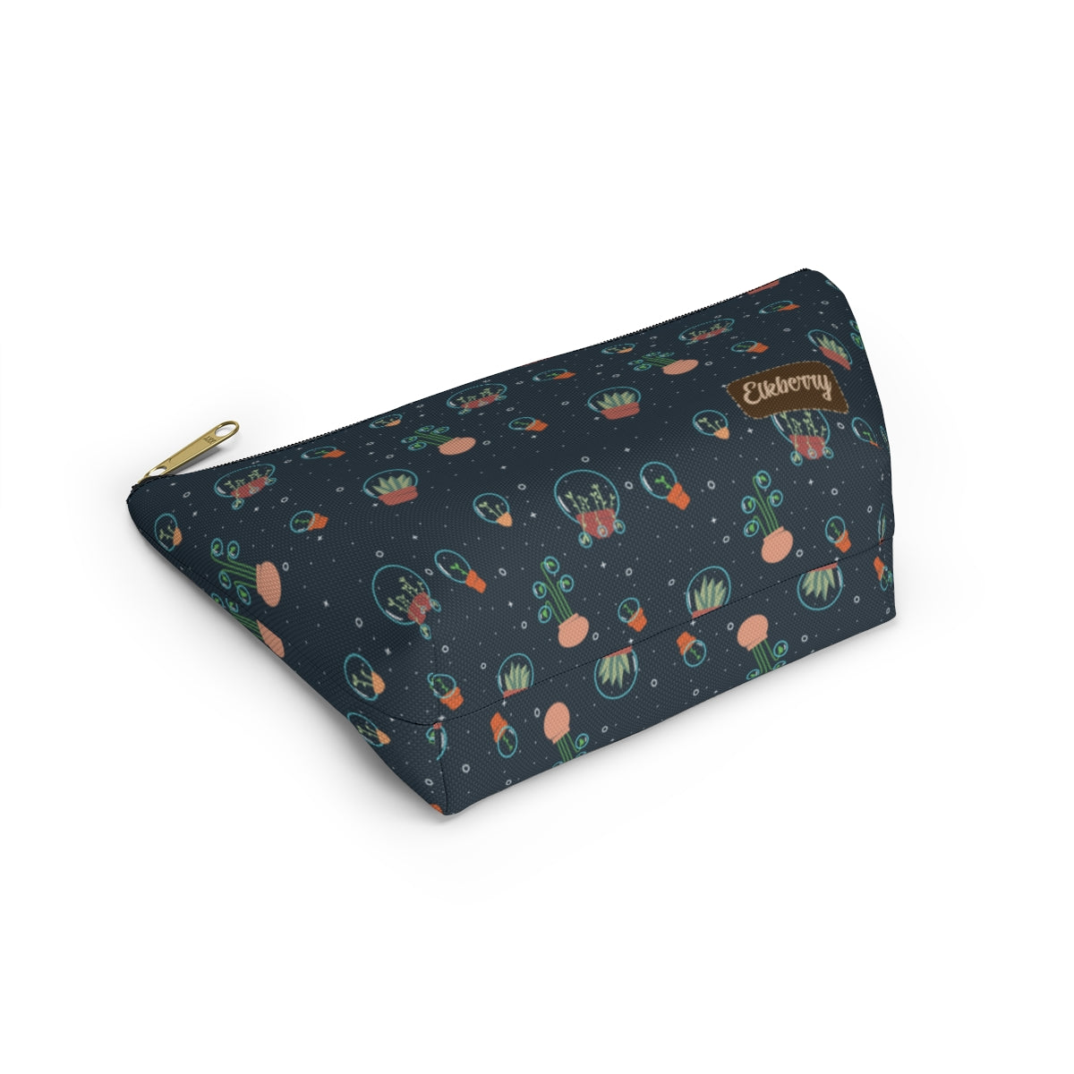 Big Bottom Zipper Pouch - Space Garden