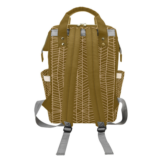 Herringbone - Mustard Multi-Function Backpack