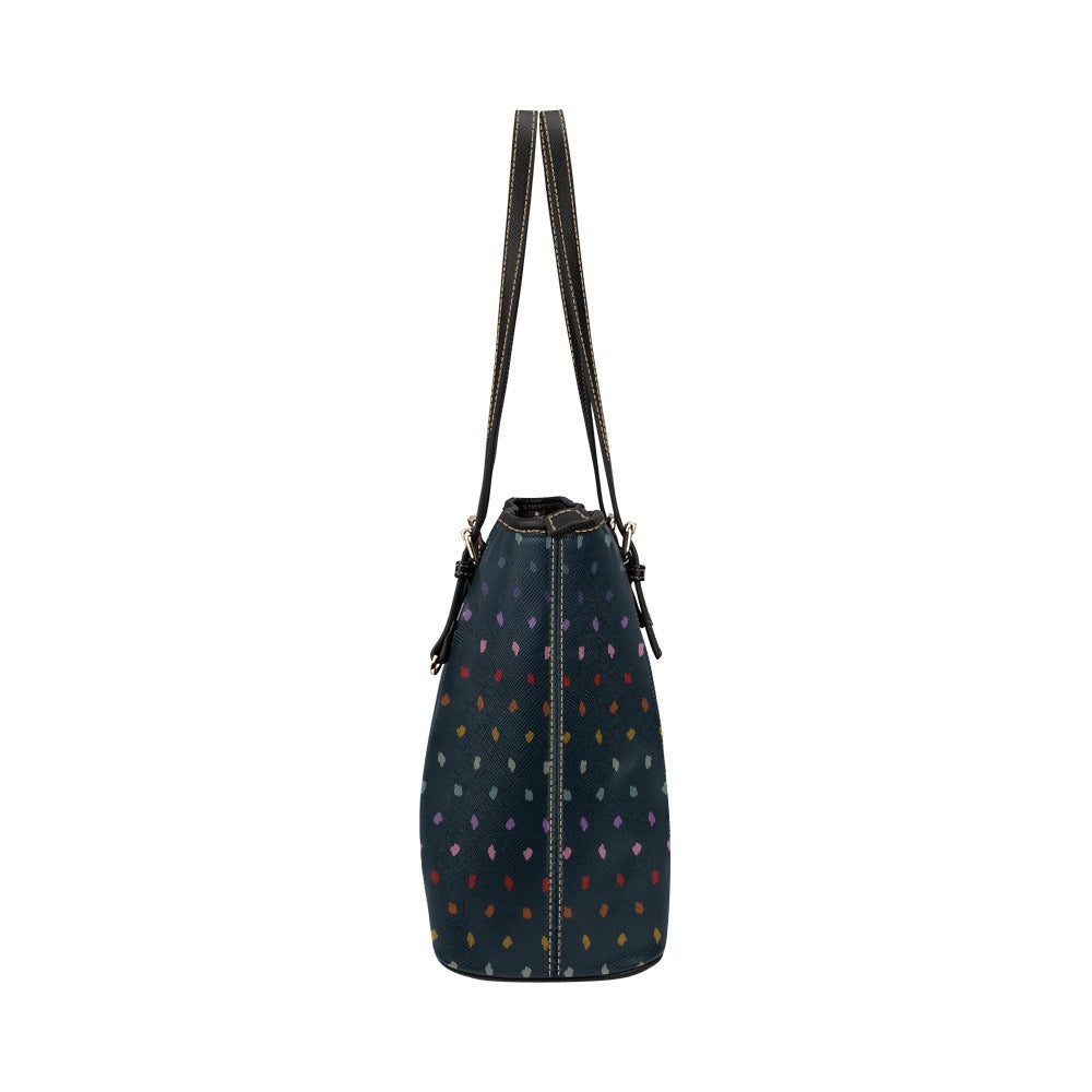 Elkberry - Rainbow Vegan Leather Zipper Tote Handbag (Small)