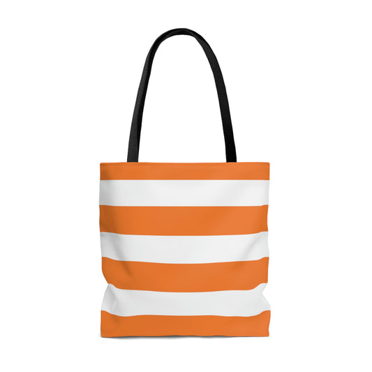 Lightweight Tote Bag - Orange/White Stripes