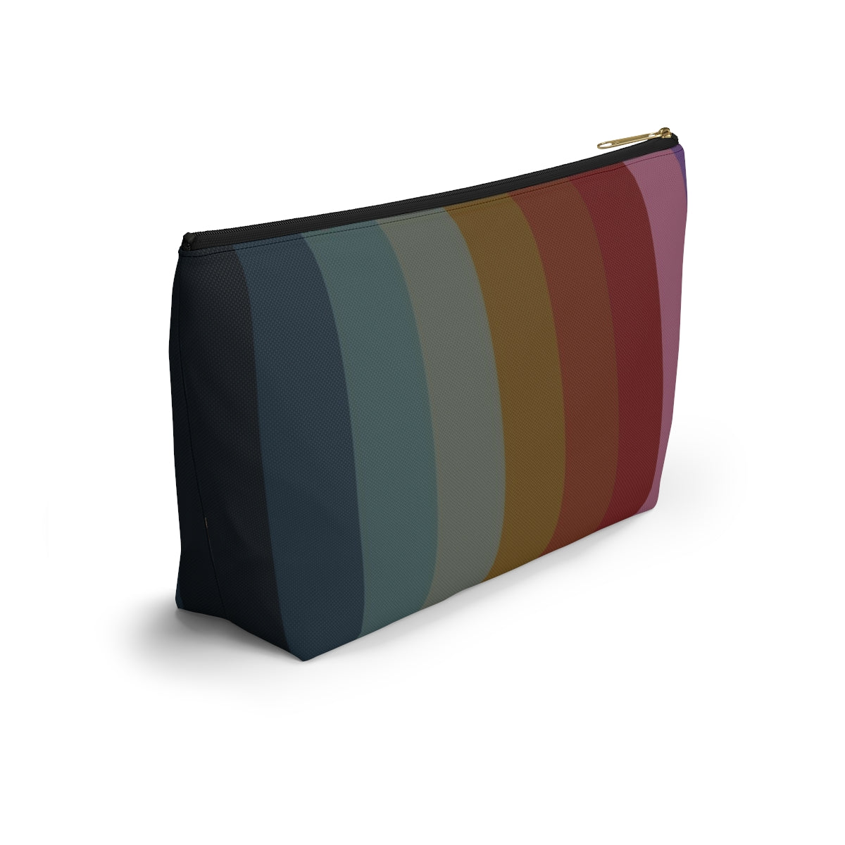 Big Bottom Zipper Pouch - Jewel Tone Rainbow, Vertical
