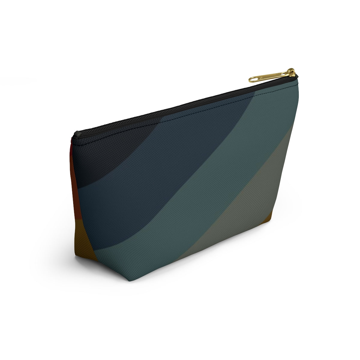 Big Bottom Zipper Pouch - Jeweltone Rainbow, Diagonal