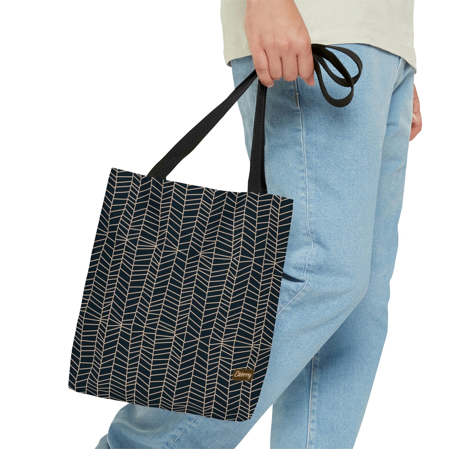 Lightweight Tote Bag - Herringbone in Navy