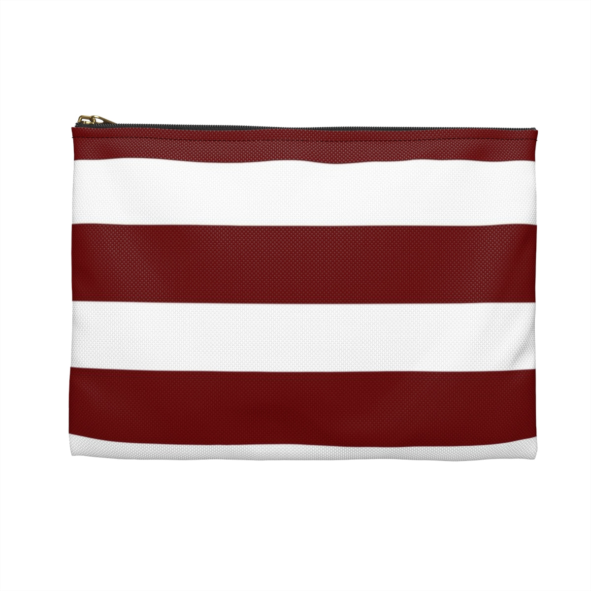 Flat Zipper Pouch - Berry/White Stripes