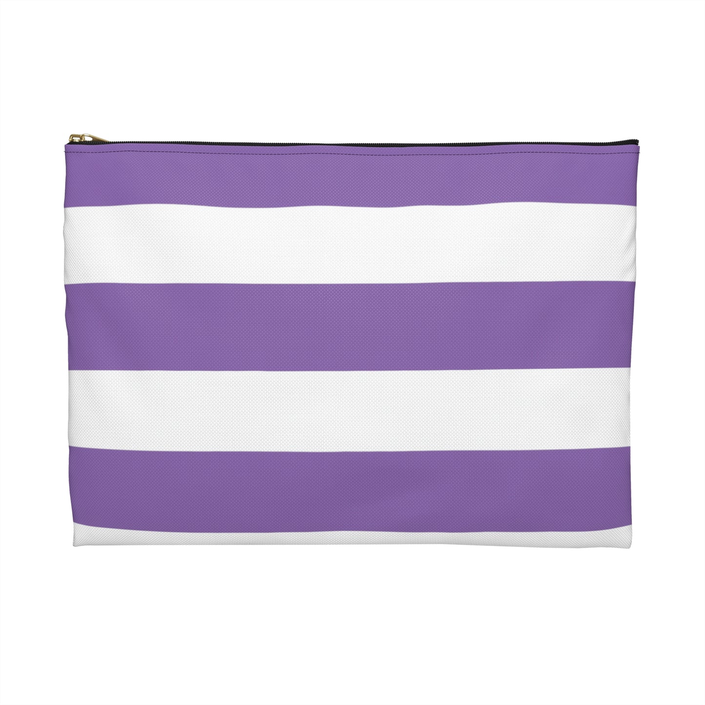 Flat Zipper Pouch - Lilac/White Stripes
