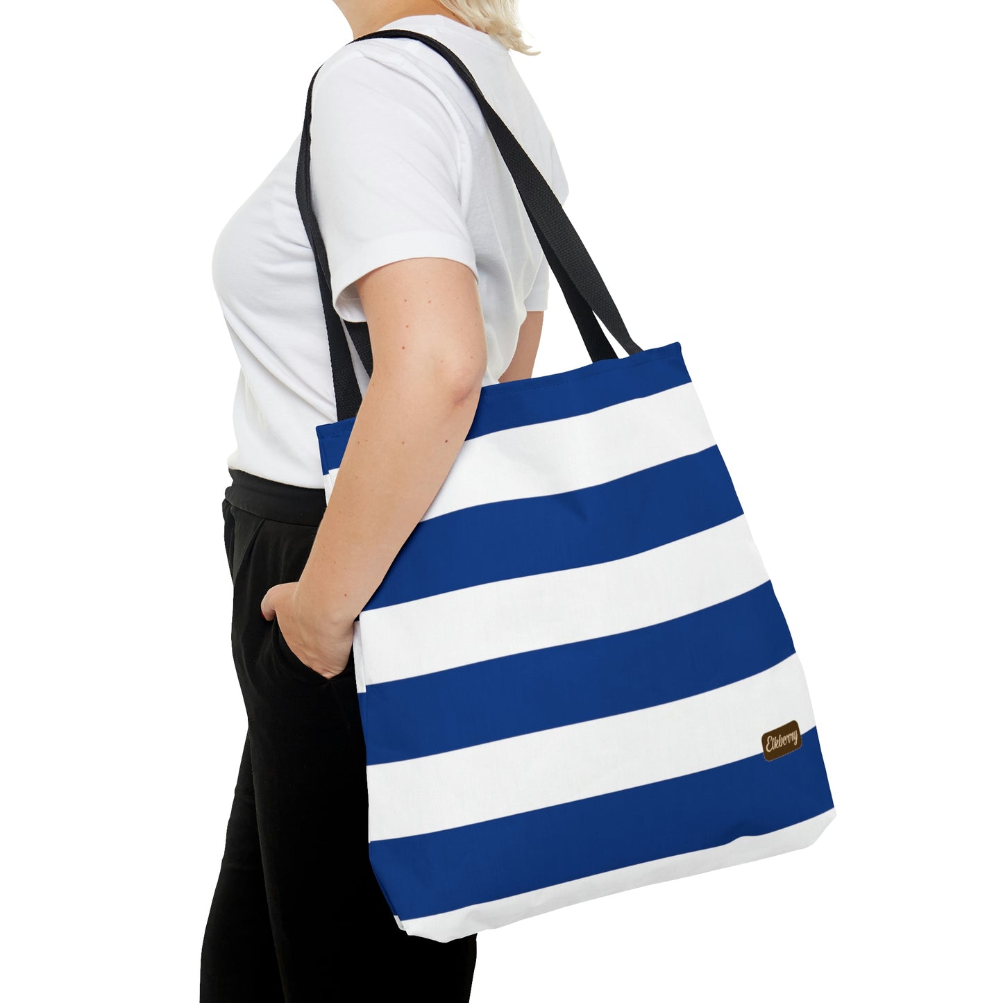 Lightweight Tote Bag - True Blue/White Stripes