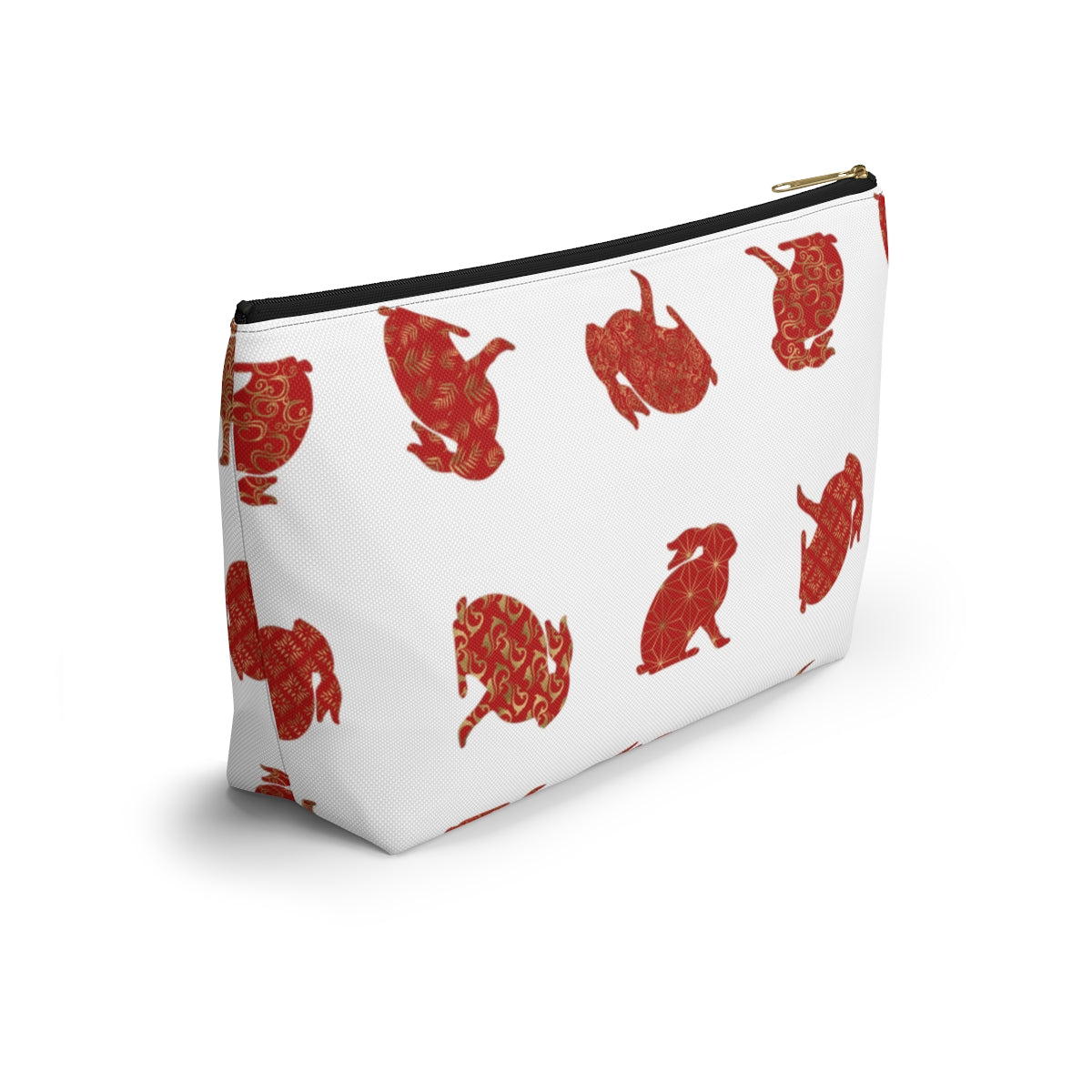 Big Bottom Zipper Pouch - Rabbit Silhouette