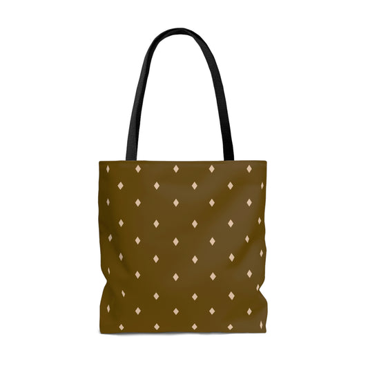 Lightweight Tote Bag - Diamonds on Mustard