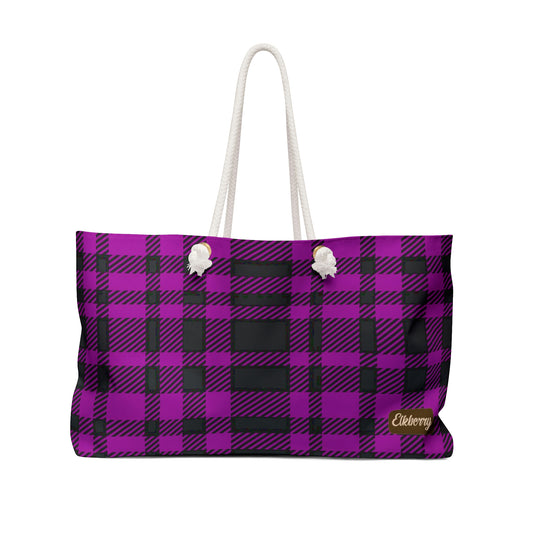 Weekender Tote Bag - Pink Buffalo Check, Pink Plaid