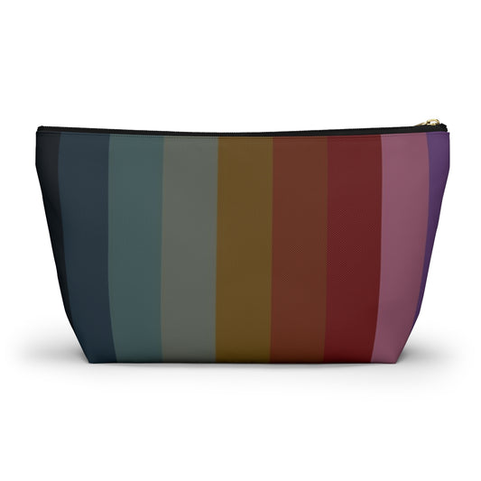 Big Bottom Zipper Pouch - Jewel Tone Rainbow, Vertical