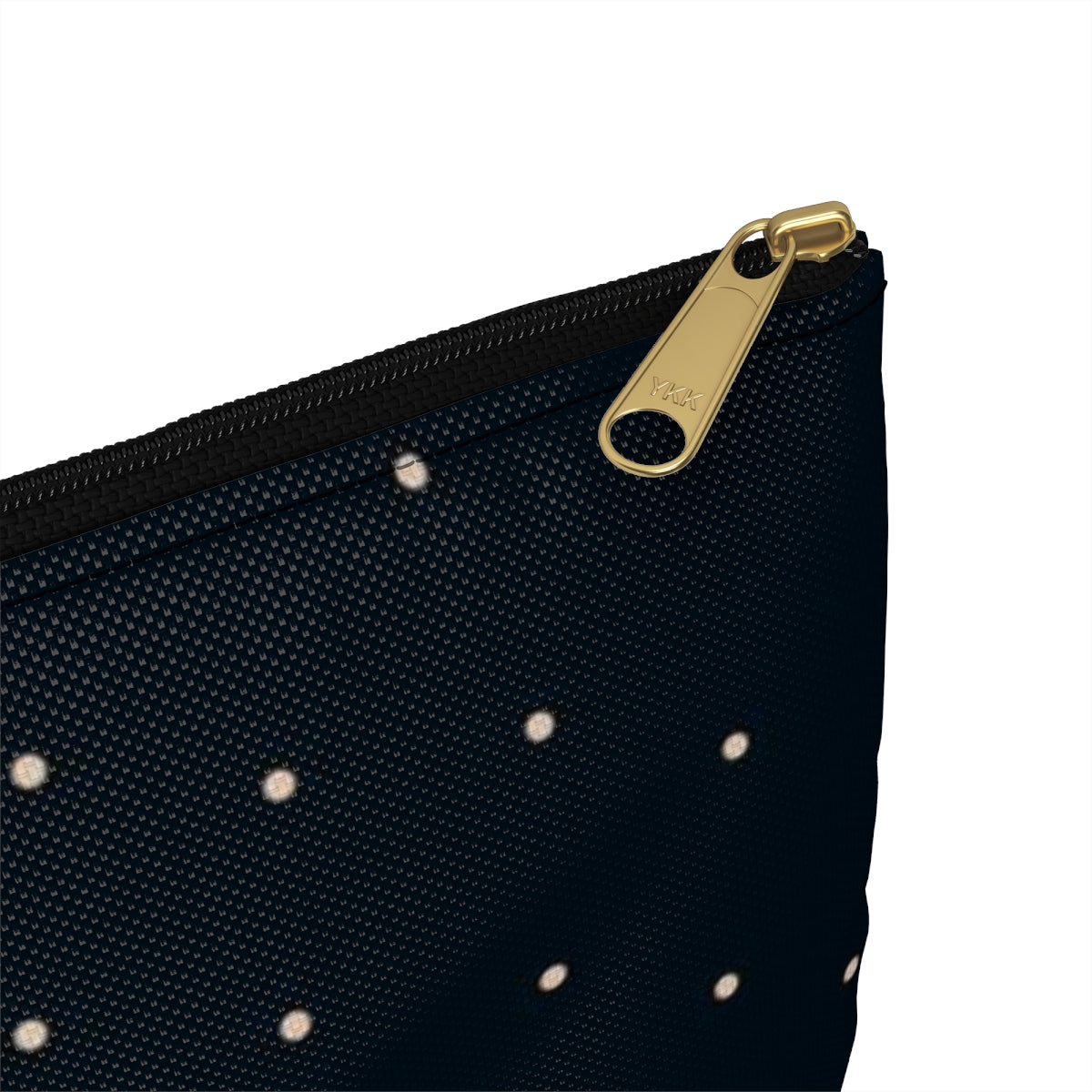Flat Zipper Pouch - Dots on Navy