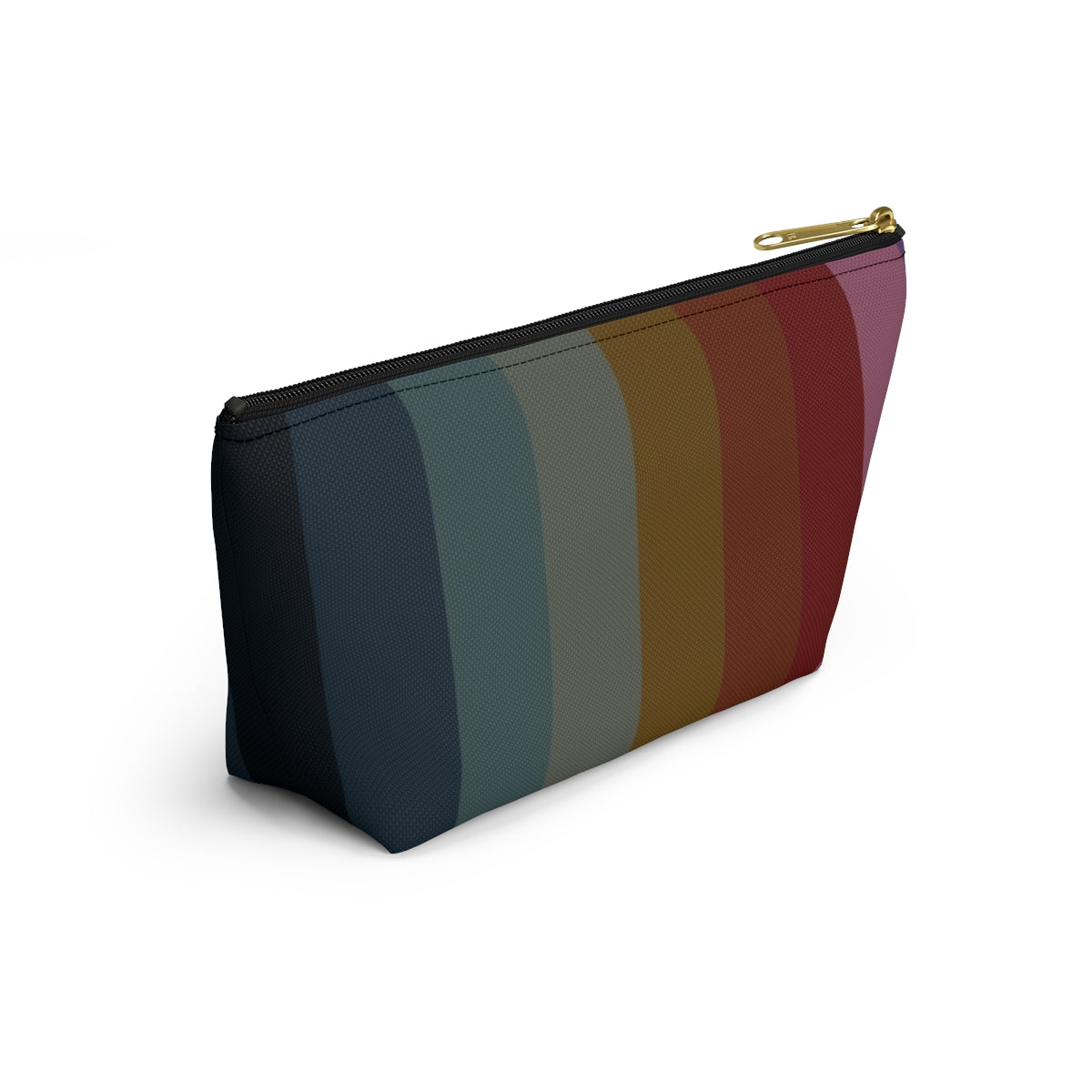 Big Bottom Zipper Pouch - Jewel Tone Rainbow, Vertical