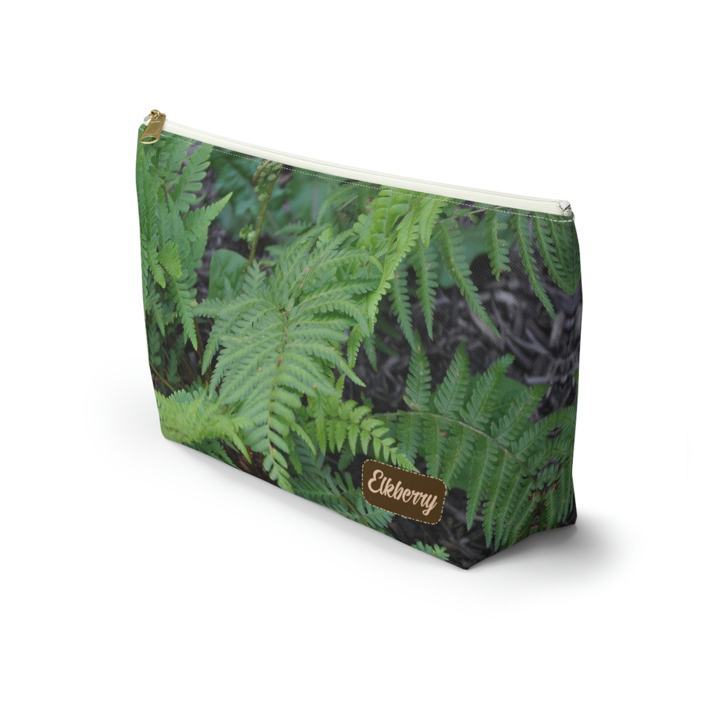 Big Bottom Zipper Pouch - Ferns