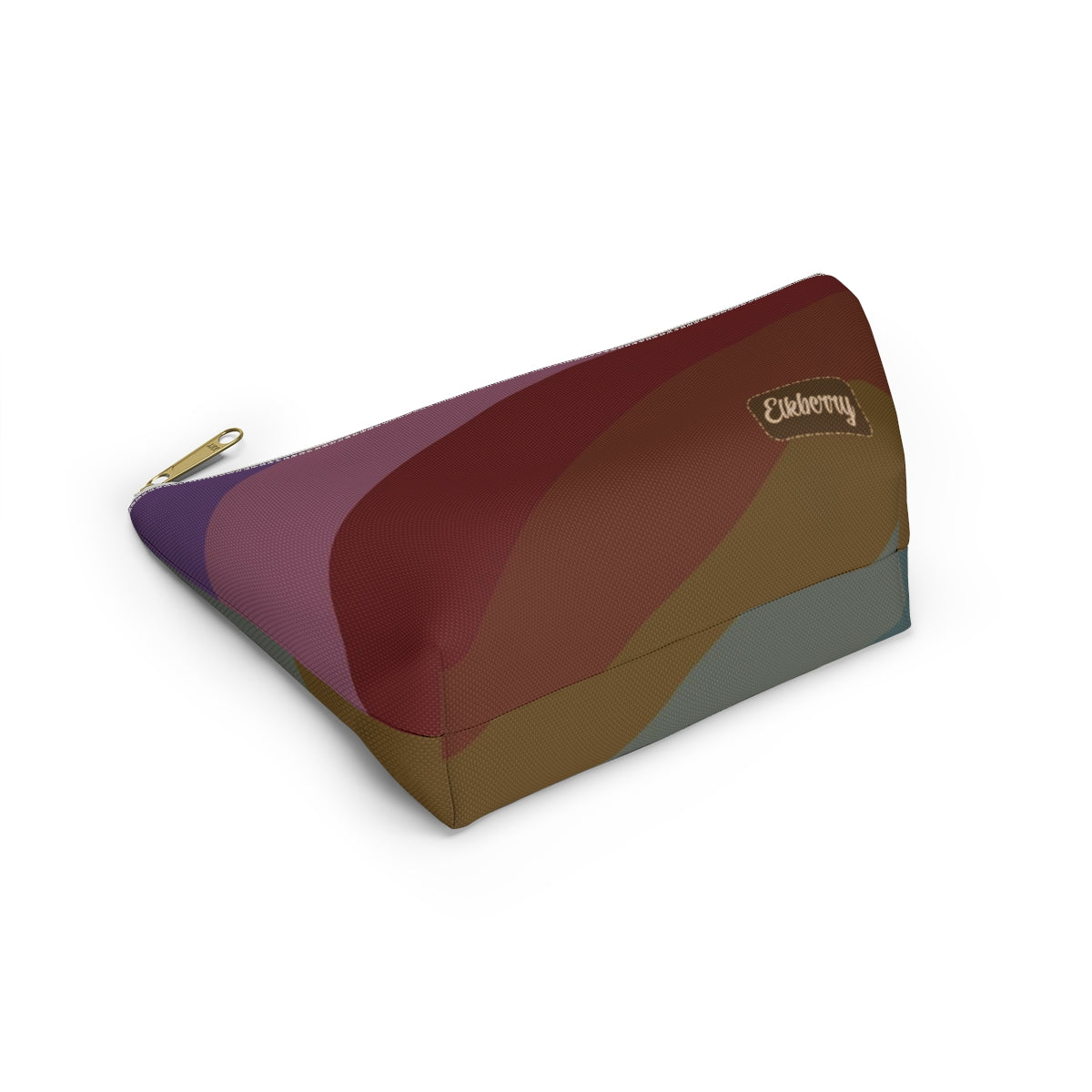 Big Bottom Zipper Pouch - Jeweltone Rainbow, Diagonal