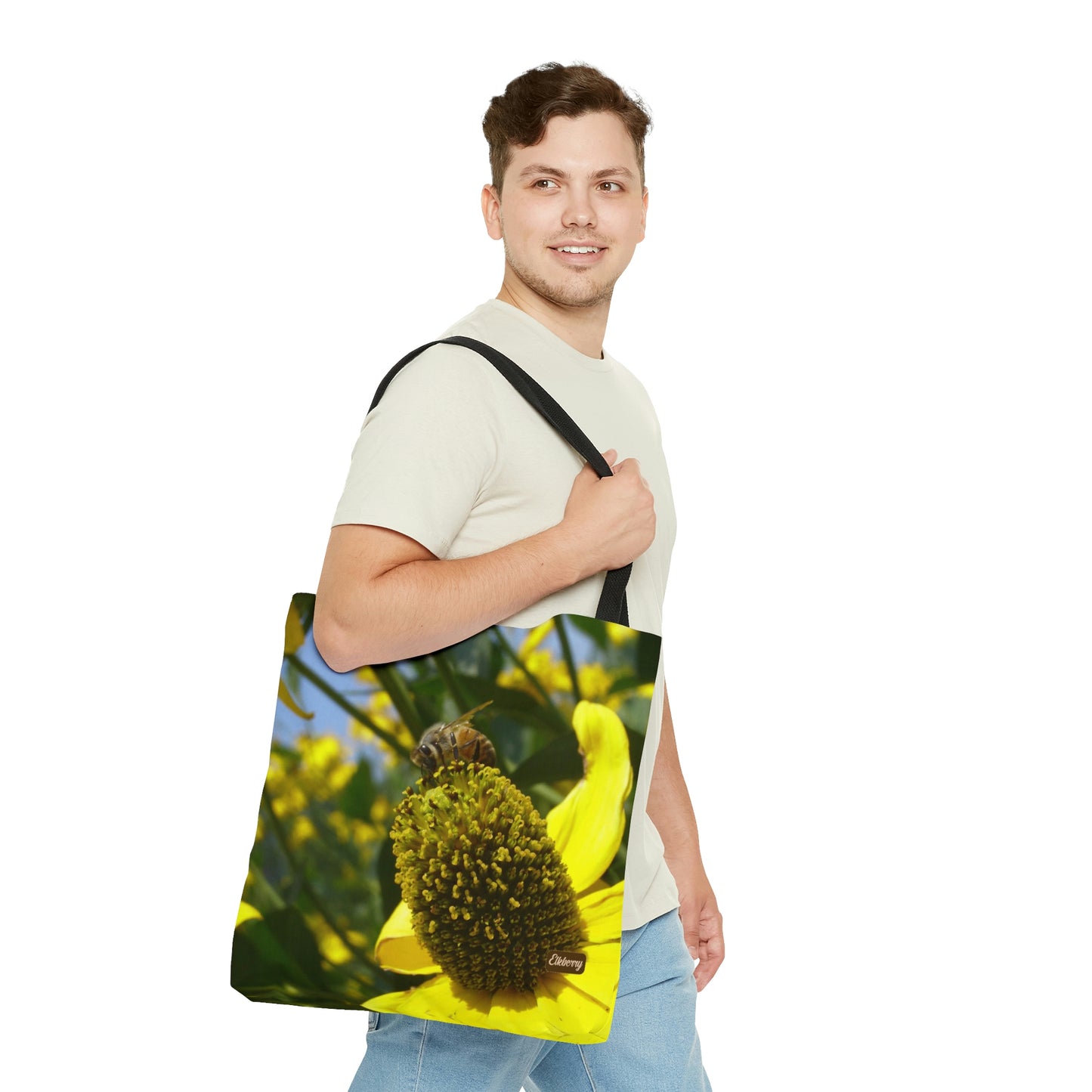 Lightweight Tote Bag - Bee on Yellow Coneflower