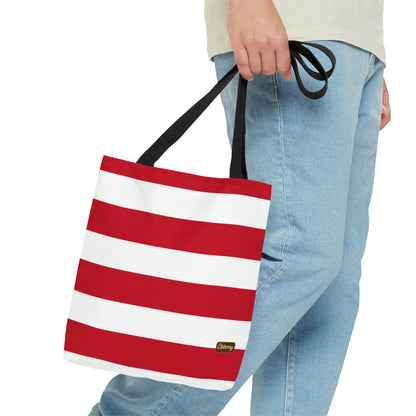 Lightweight Tote Bag - Red/White Stripes